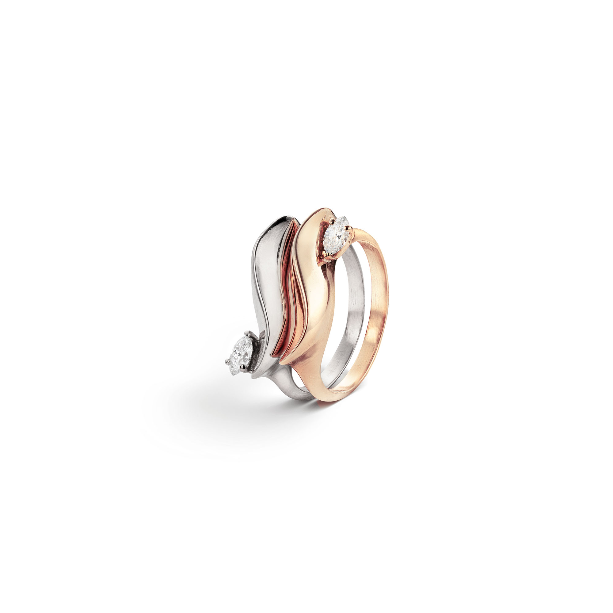 Rose gold 'Flame' ring with diamond FLAME | AN1AU9R CT 0,15 MQ